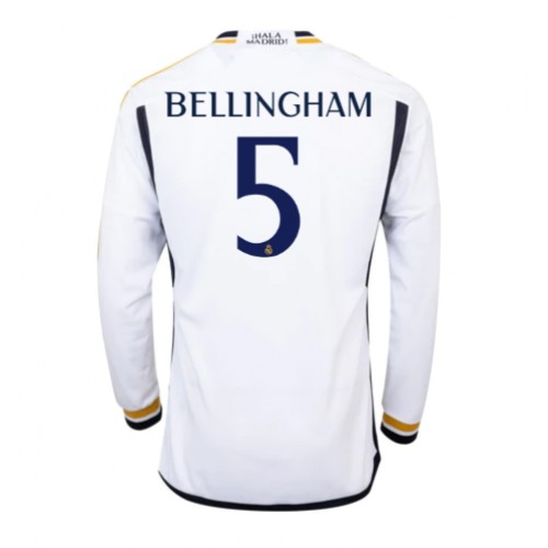 Pánský Fotbalový dres Real Madrid Jude Bellingham #5 2023-24 Domácí Dlouhý Rukáv